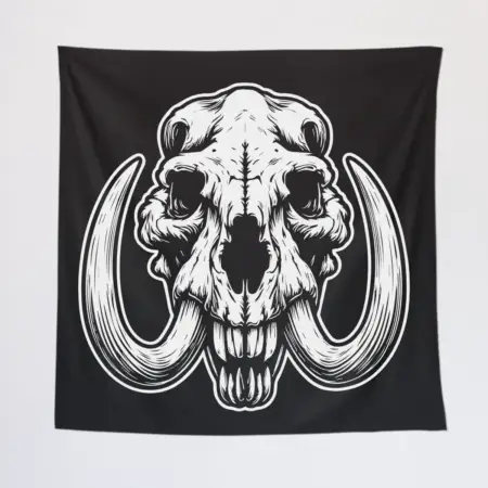 Mammoth Head Tapestry, Mammoth Skull Tapestry Wall Poster