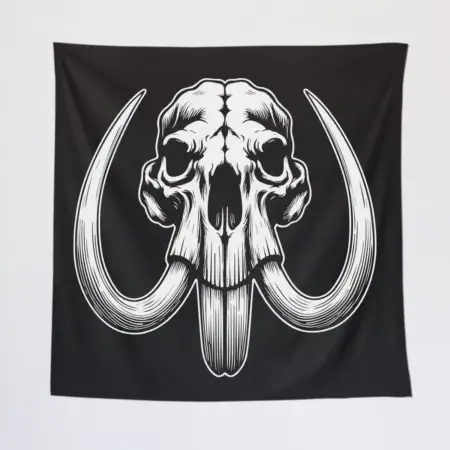 Mammoth Head Tapestry, Mammoth Skull Tapestry Wall Poster