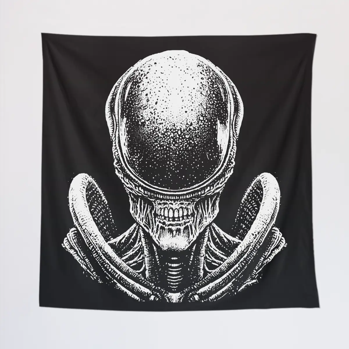 Scary Alien Tapestry, Alien Head Tapestry Wall Poster