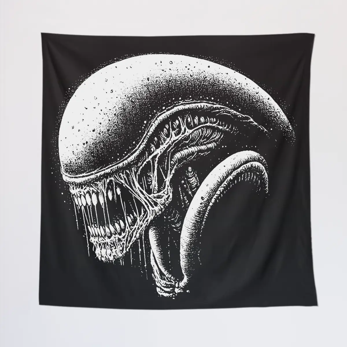 Scary Alien Tapestry, Alien Head Tapestry Wall Poster