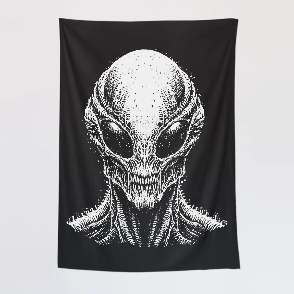 Scary Alien Tapestry, Alien Head Tapestry Wall Poster