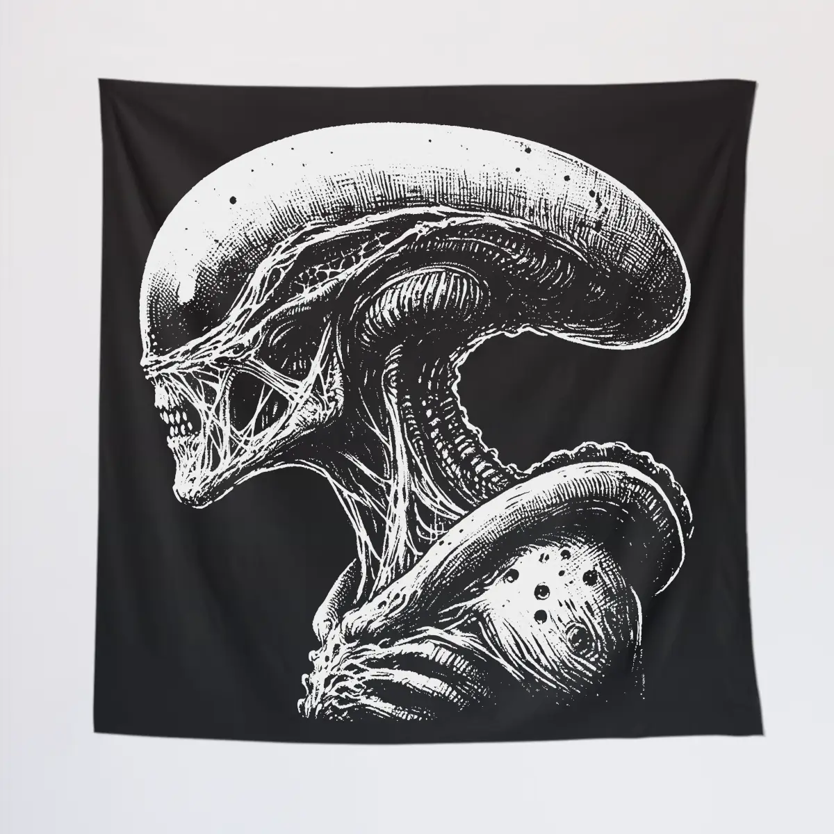 Scary Alien Tapestry, Alien Head Tapestry Wall Poster