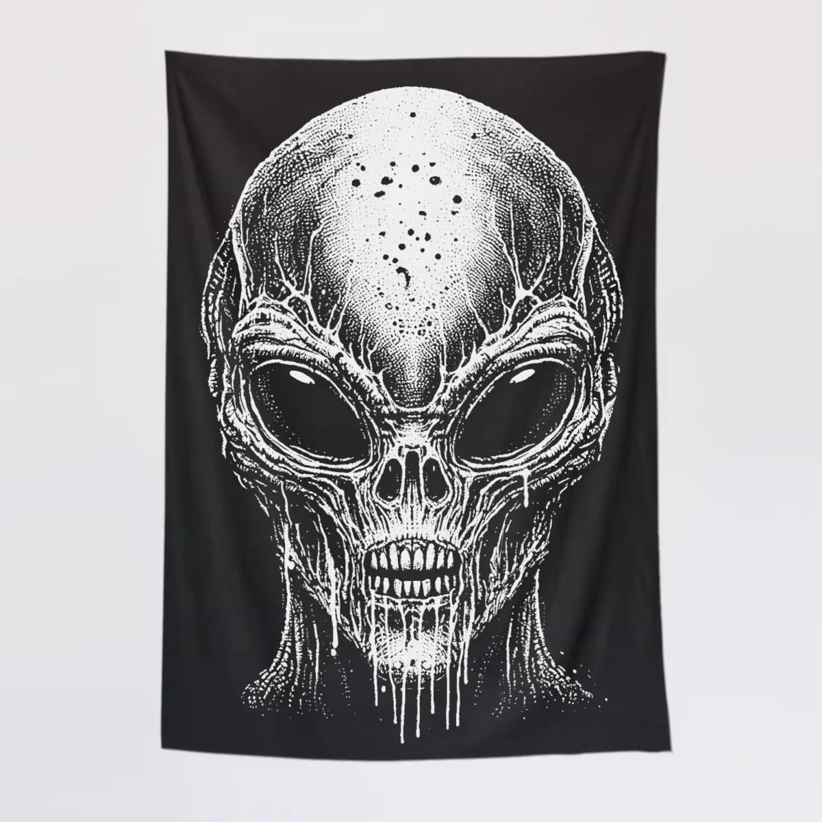Scary Alien Tapestry, Alien Head Tapestry Wall Poster