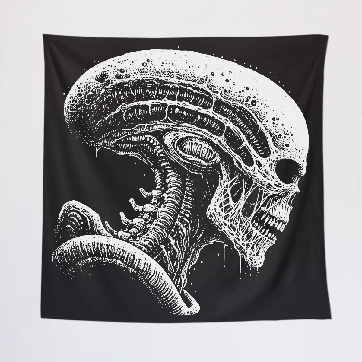 Scary Alien Tapestry, Alien Head Tapestry Wall Poster