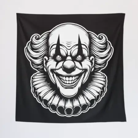 Scary Horror Clown Tapestry, Clown Tapestry Wall Poster
