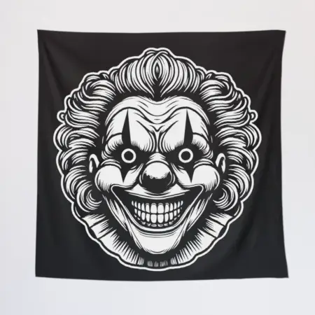 Scary Horror Clown Tapestry, Clown Tapestry Wall Poster