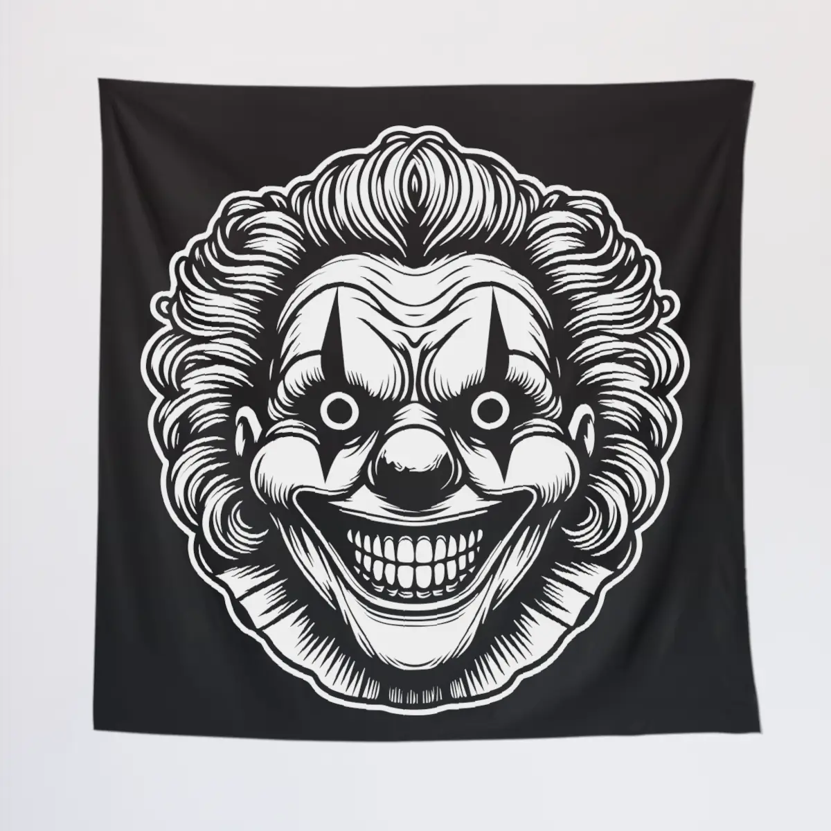 Scary Horror Clown Tapestry, Clown Tapestry Wall Poster