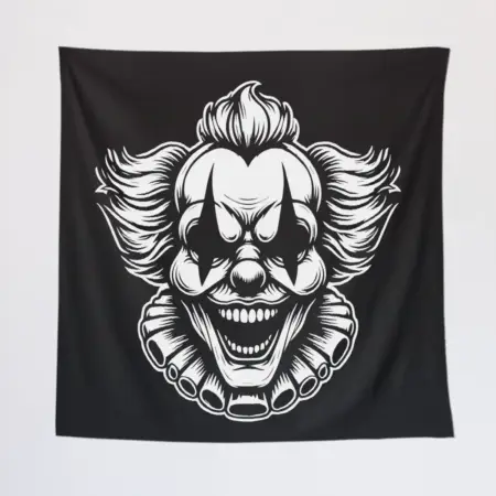 Scary Horror Clown Tapestry, Clown Tapestry Wall Poster