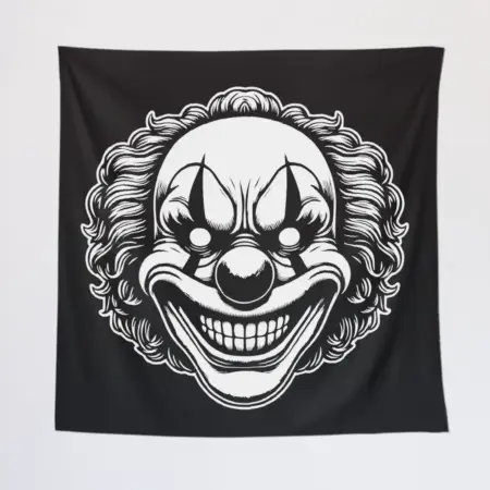 Scary Horror Clown Tapestry, Clown Tapestry Wall Poster