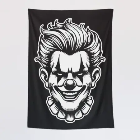 Scary Horror Clown Tapestry, Clown Tapestry Wall Poster