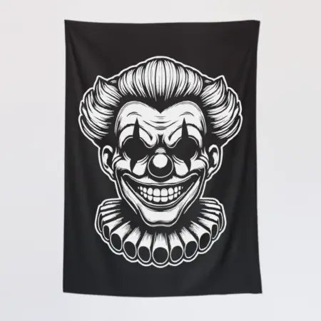 Scary Horror Clown Tapestry, Clown Tapestry Wall Poster
