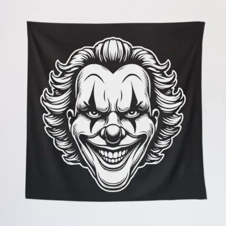 Scary Horror Clown Tapestry, Clown Tapestry Wall Poster