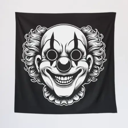 Scary Horror Clown Tapestry, Clown Tapestry Wall Poster