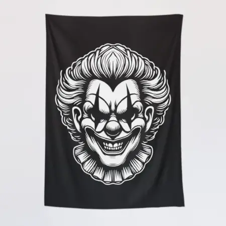 Scary Horror Clown Tapestry, Clown Tapestry Wall Poster