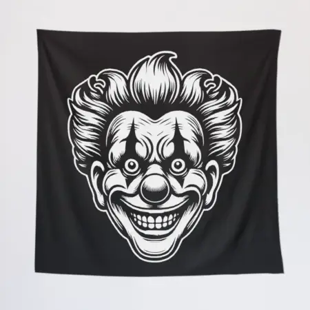 Scary Horror Clown Tapestry, Clown Tapestry Wall Poster